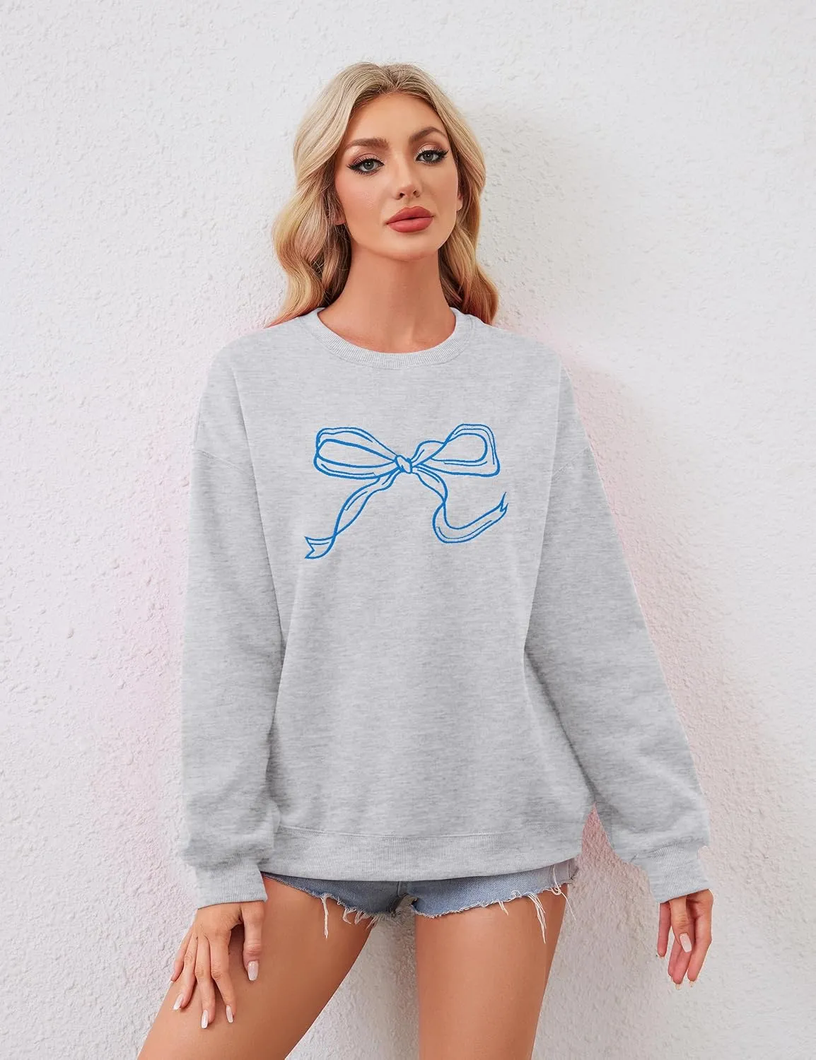 Women Fall Crewneck Sweatshirts Oversized Graphic Sweatshirts Y2K Pullover Aesthetic Cute Sweatshirts for Teen Girls
