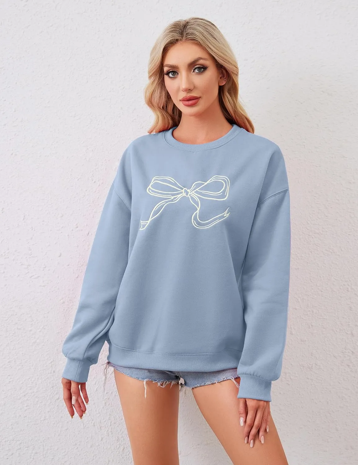 Women Fall Crewneck Sweatshirts Oversized Graphic Sweatshirts Y2K Pullover Aesthetic Cute Sweatshirts for Teen Girls