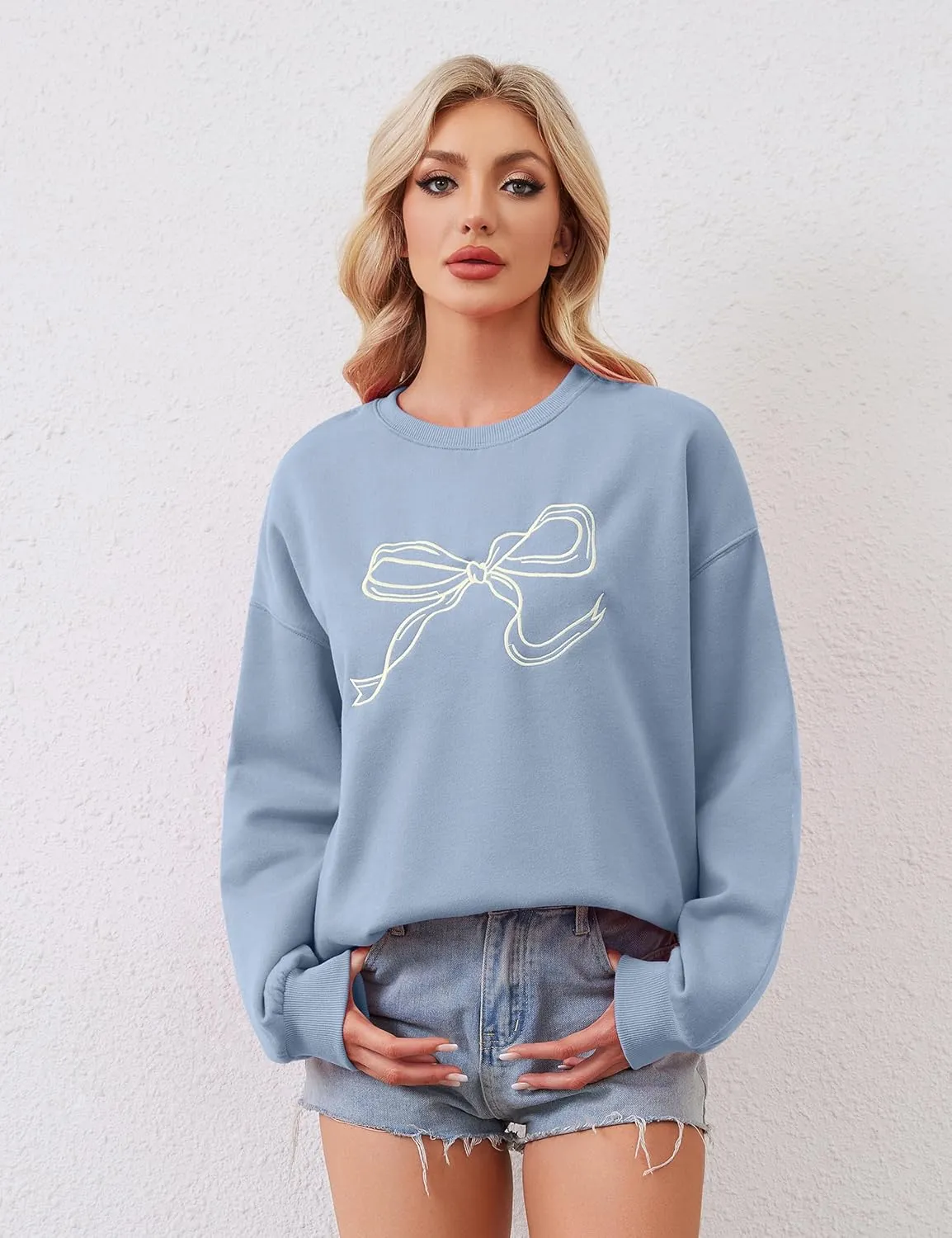 Women Fall Crewneck Sweatshirts Oversized Graphic Sweatshirts Y2K Pullover Aesthetic Cute Sweatshirts for Teen Girls