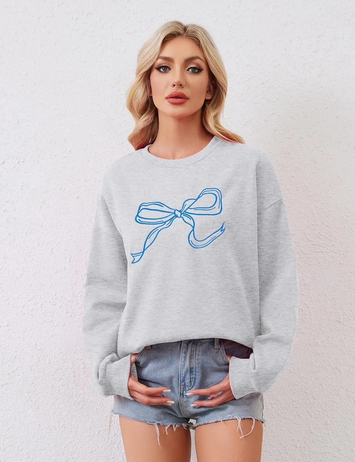 Women Fall Crewneck Sweatshirts Oversized Graphic Sweatshirts Y2K Pullover Aesthetic Cute Sweatshirts for Teen Girls
