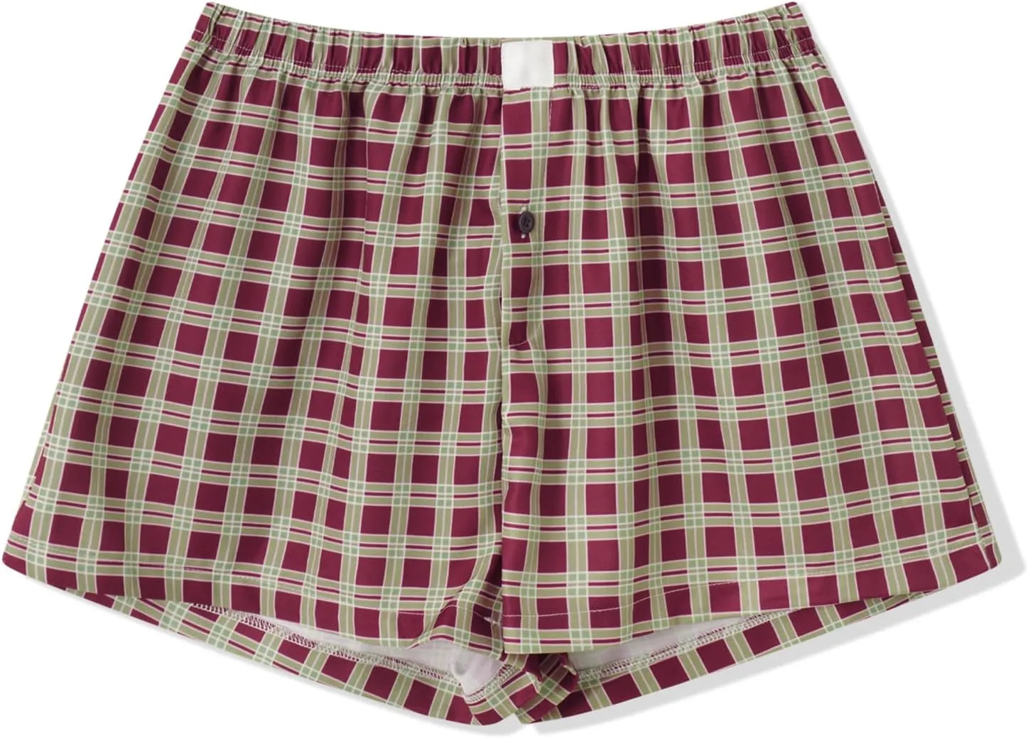 Women Gingham Boxer Shorts Y2k Cute Stripes Plaid Button Elastic Waist Lounge Boxers