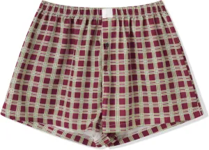 Women Gingham Boxer Shorts Y2k Cute Stripes Plaid Button Elastic Waist Lounge Boxers