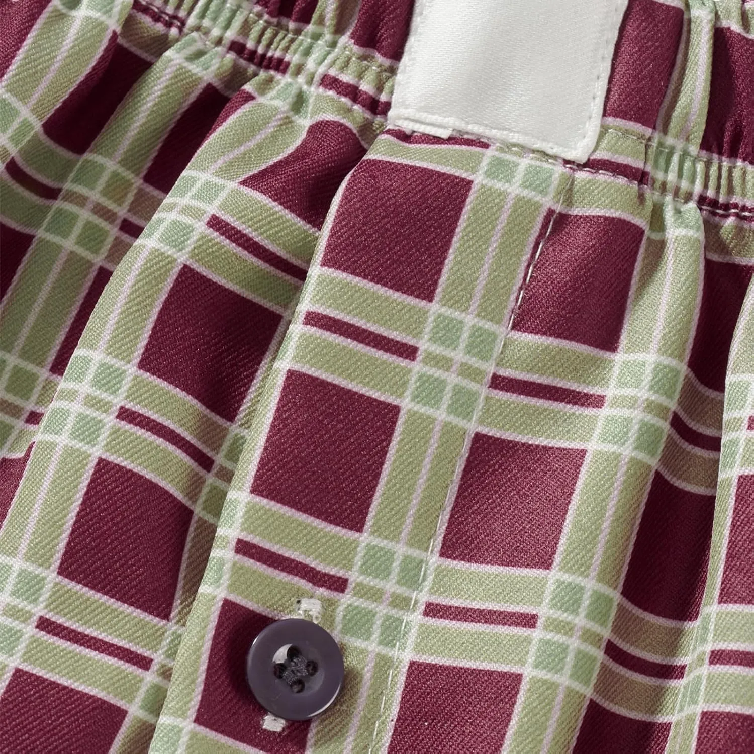 Women Gingham Boxer Shorts Y2k Cute Stripes Plaid Button Elastic Waist Lounge Boxers