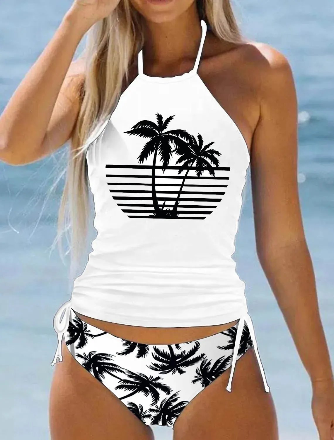 Women High Waist Tankini