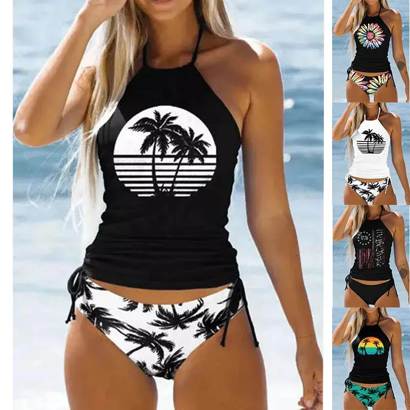 Women High Waist Tankini