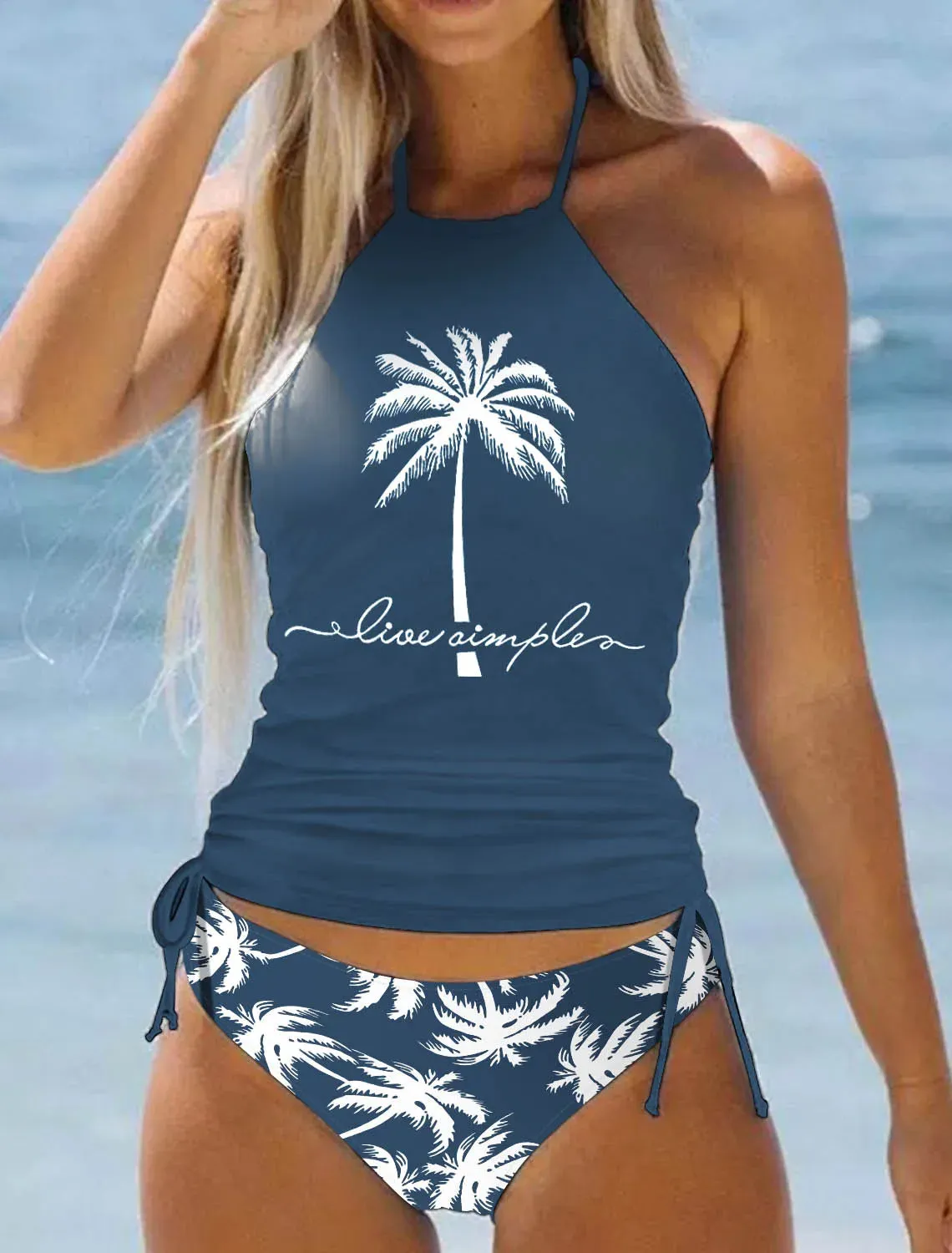 Women High Waist Tankini