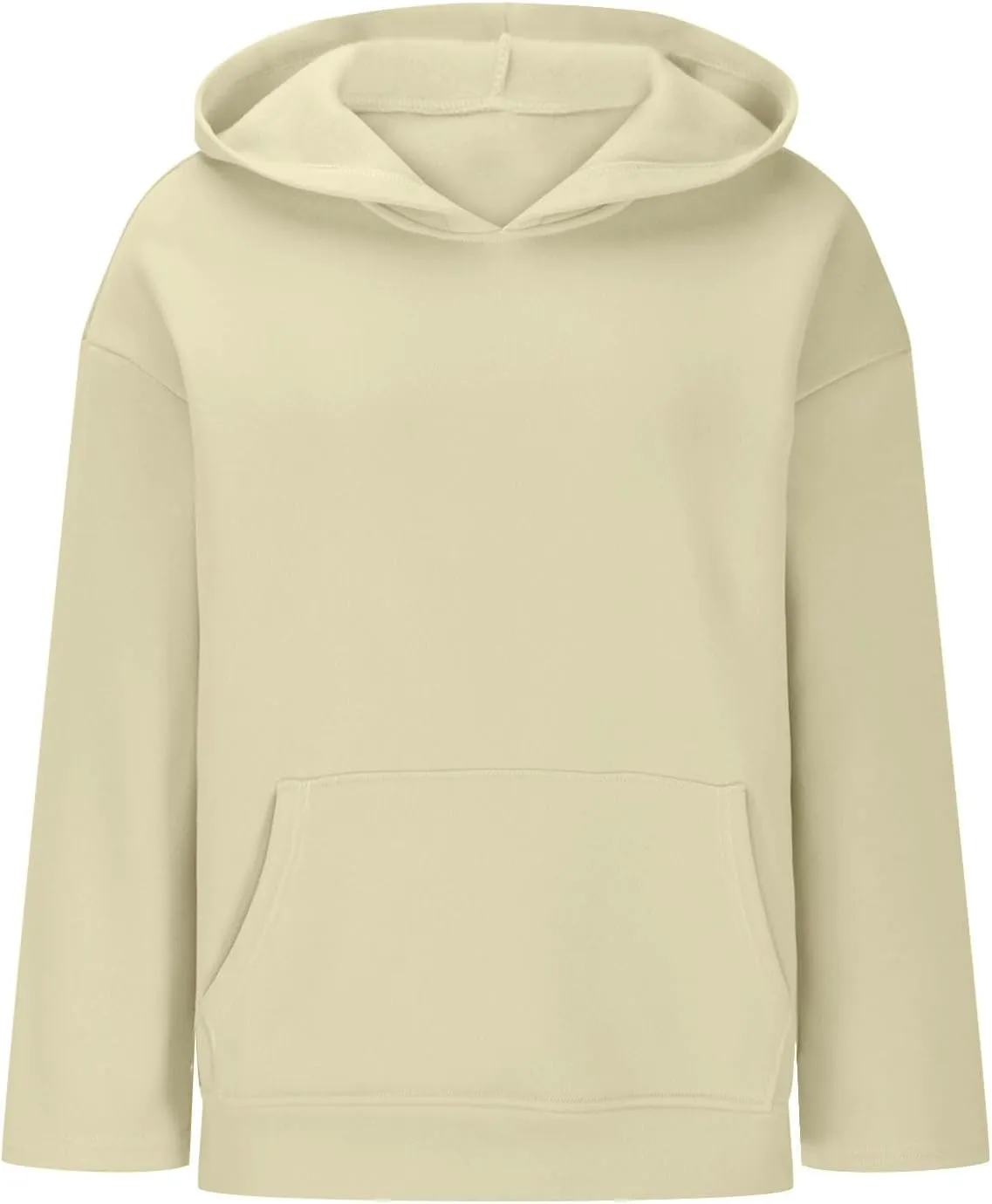 Women Solid Oversized Sweatshirts Hoodies 2024 Fall Comfy Loose Long Sleeve Pullover Sweatshirts with Big Pockets
