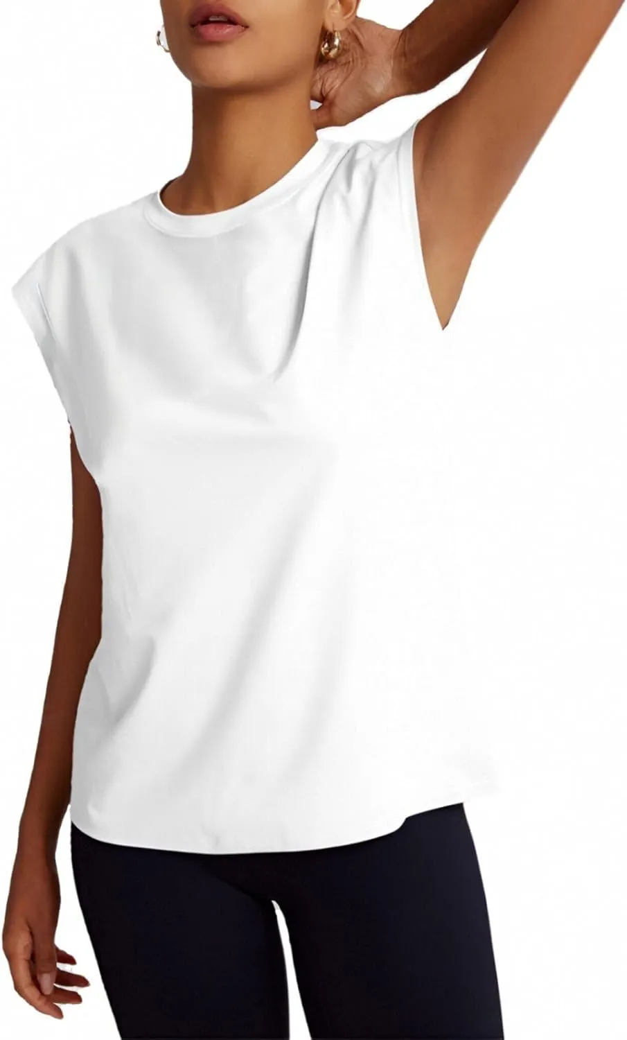 Women's Athletic Shirts Moisture Wicking Tennis Tops Exercise Gym Workout Tee Cap Sleeve