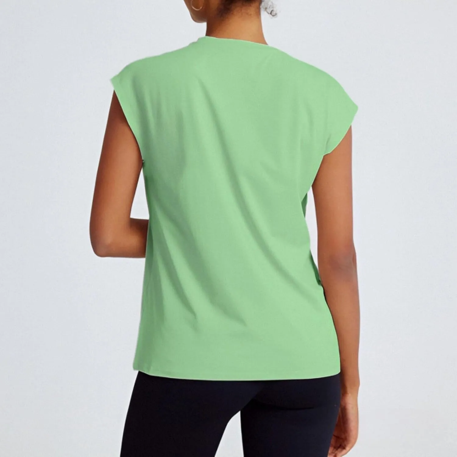 Women's Athletic Shirts Moisture Wicking Tennis Tops Exercise Gym Workout Tee Cap Sleeve