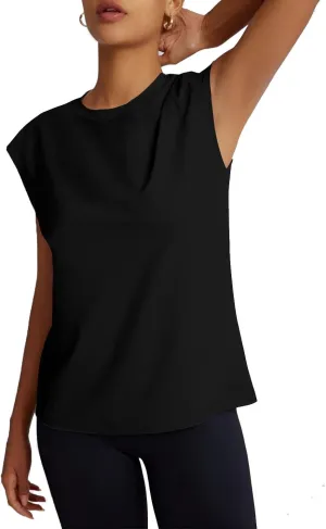 Women's Athletic Shirts Moisture Wicking Tennis Tops Exercise Gym Workout Tee Cap Sleeve