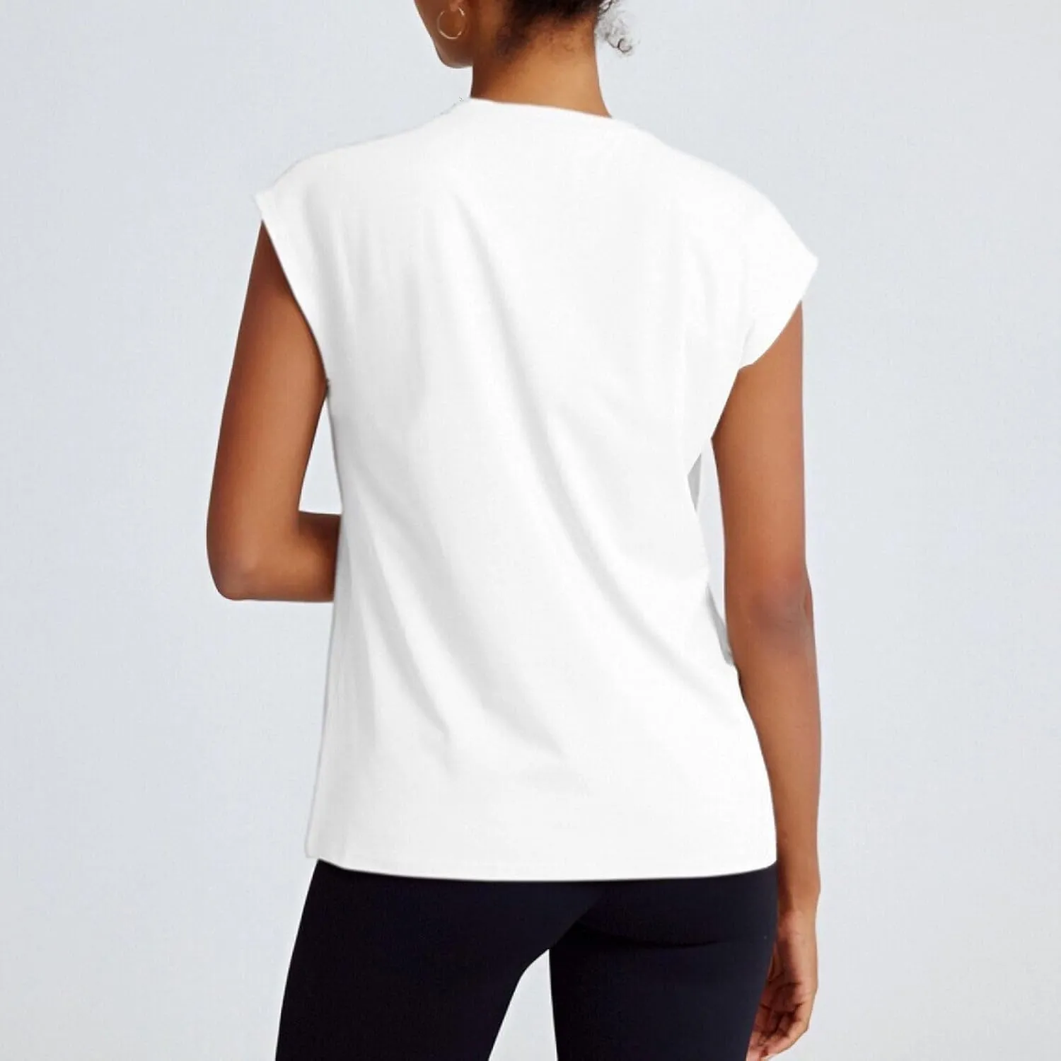 Women's Athletic Shirts Moisture Wicking Tennis Tops Exercise Gym Workout Tee Cap Sleeve
