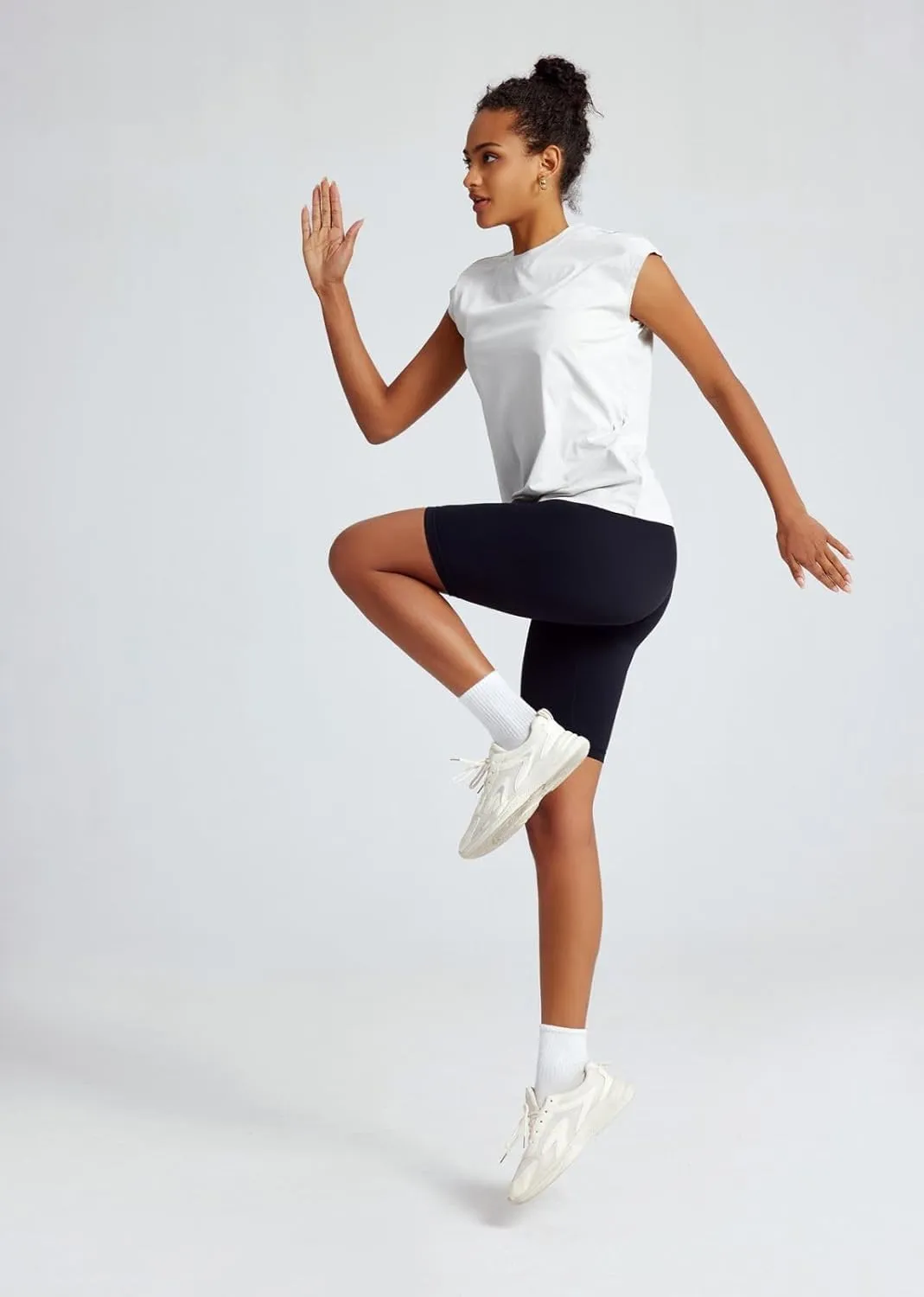 Women's Athletic Shirts Moisture Wicking Tennis Tops Exercise Gym Workout Tee Cap Sleeve