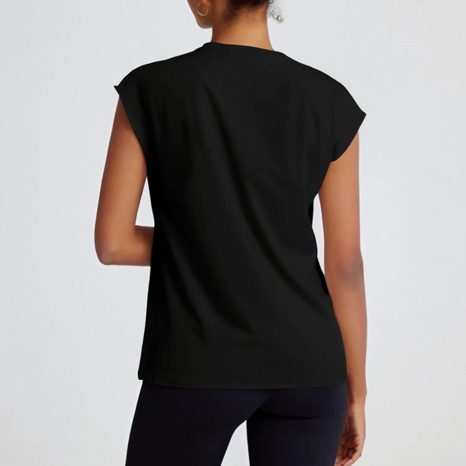 Women's Athletic Shirts Moisture Wicking Tennis Tops Exercise Gym Workout Tee Cap Sleeve