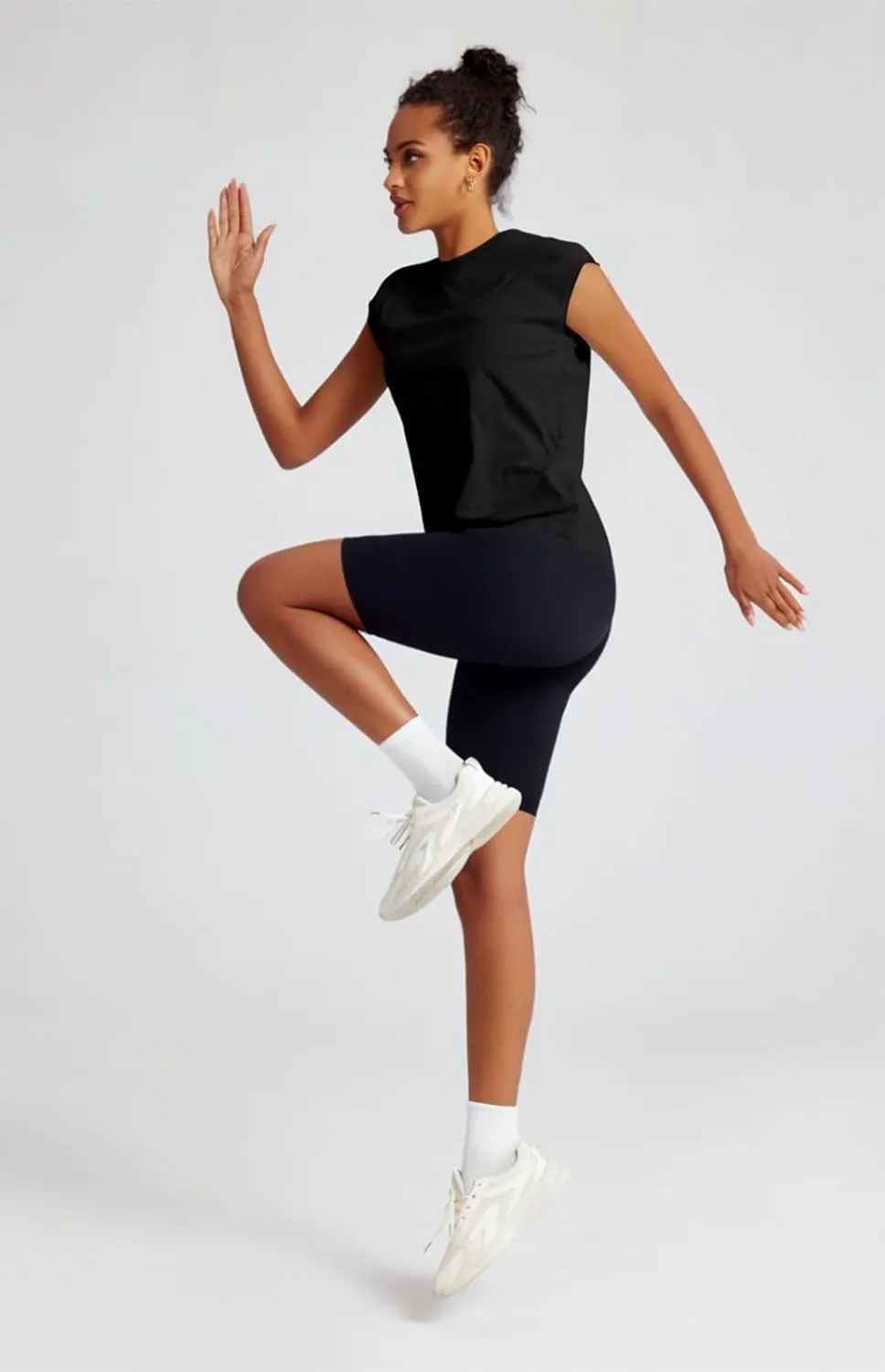 Women's Athletic Shirts Moisture Wicking Tennis Tops Exercise Gym Workout Tee Cap Sleeve
