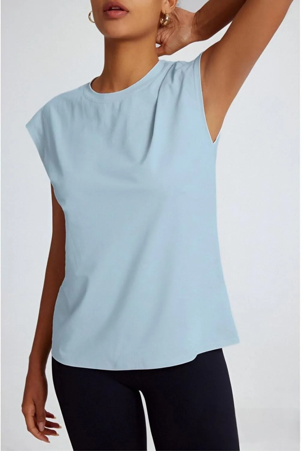 Women's Athletic Shirts Moisture Wicking Tennis Tops Exercise Gym Workout Tee Cap Sleeve