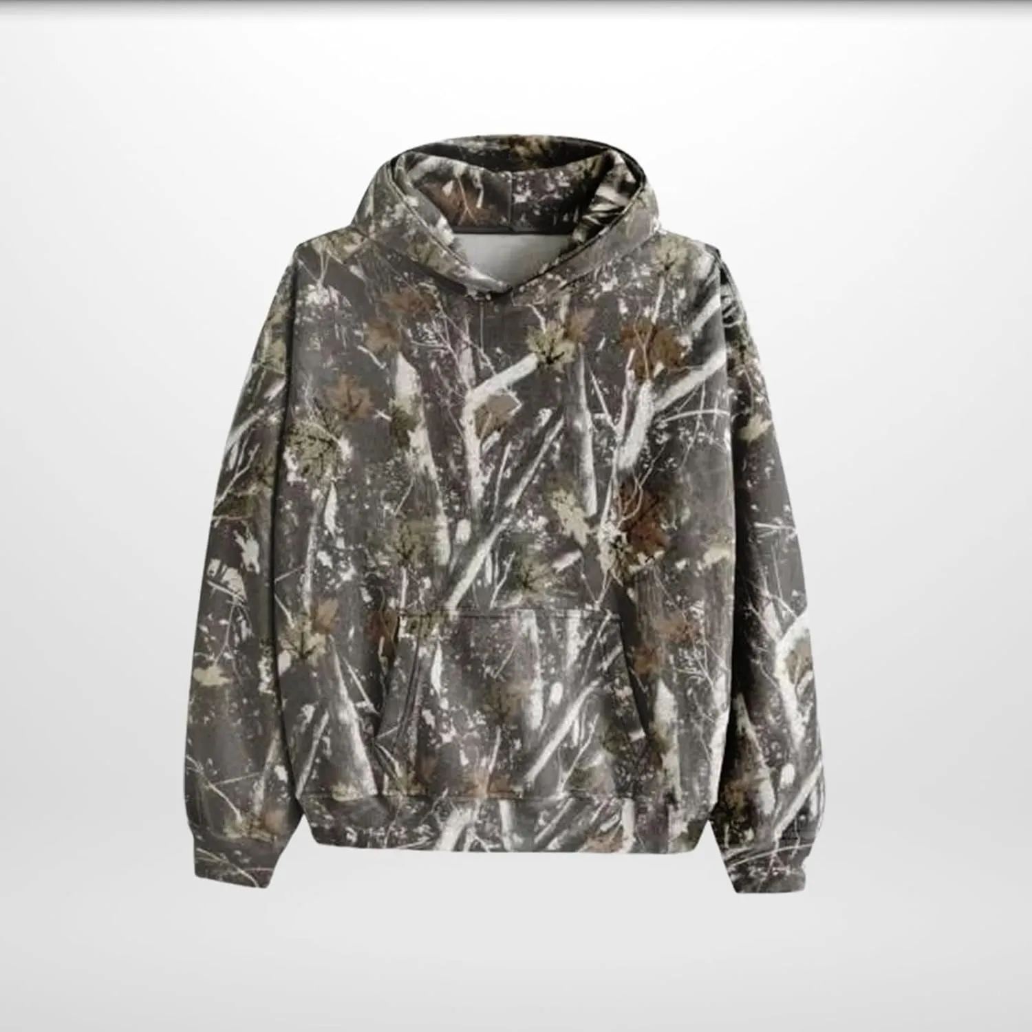 Womens Camo Hoodies Oversized Maple Leaf Print Sweatshirts Fleece Casual Long Sleeve Pullover Sweaters with Pockets