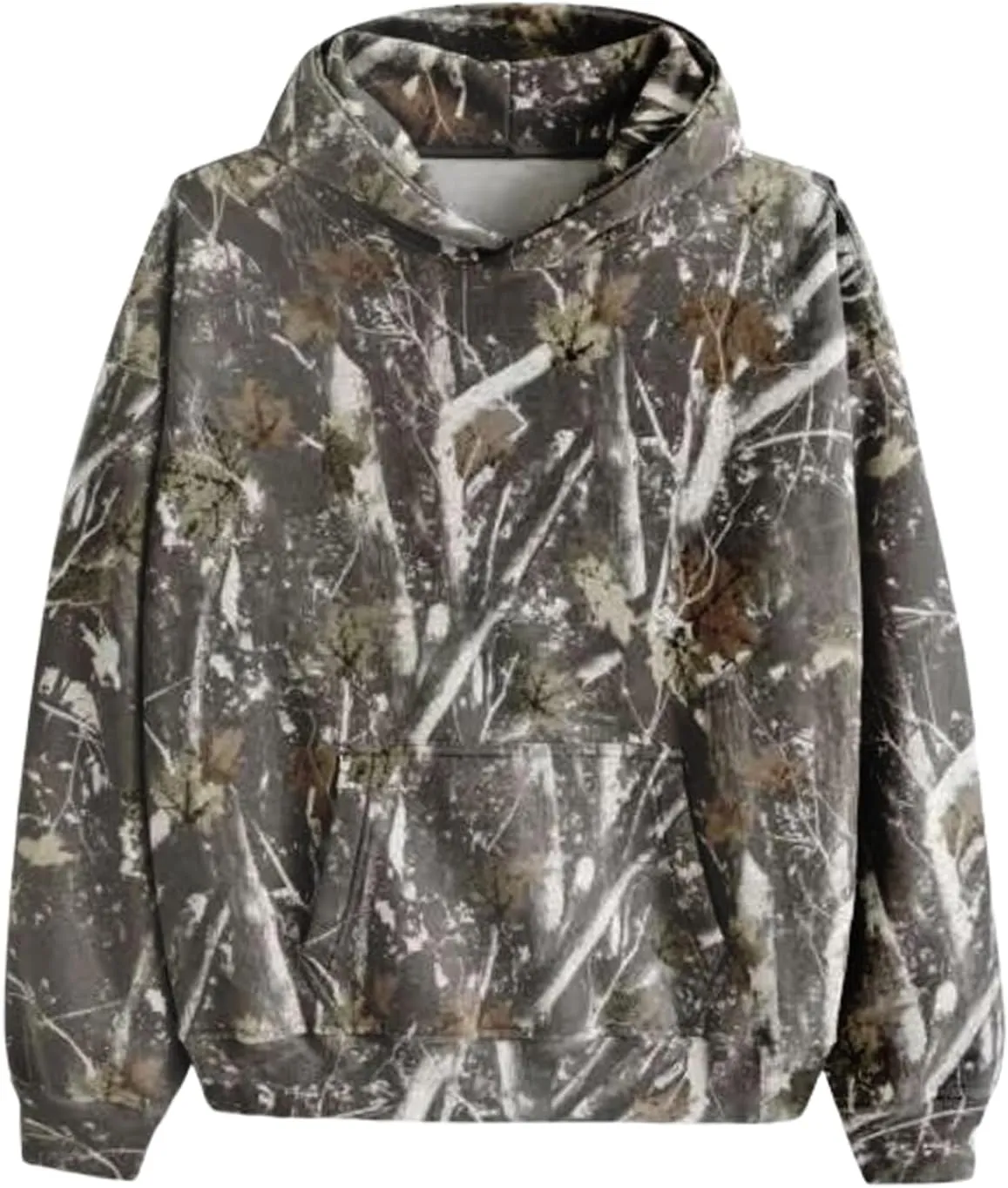 Womens Camo Hoodies Oversized Maple Leaf Print Sweatshirts Fleece Casual Long Sleeve Pullover Sweaters with Pockets