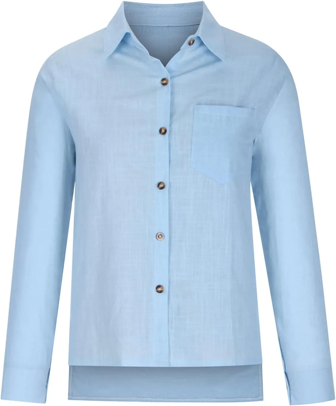 Womens Cotton Linen Button Down Shirts Long Sleeve Collared Gauze Blouses Business Casual Tshirts Loose Summer Tops