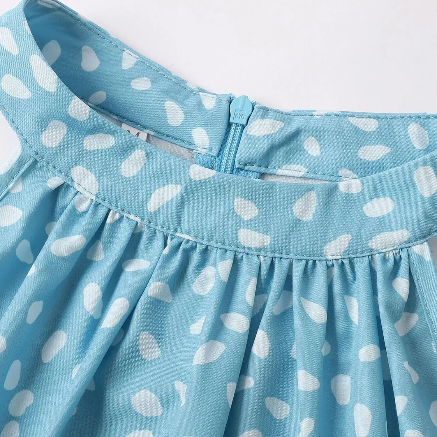 Women's Dot Print Halter Dress 2025 Spring Summer Tie Waist Casual Dresses Zipper Back Elegant Wedding Guest Clothes