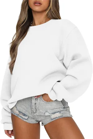 Women'S Fall Long Sleeve Solid Color Sweatshirt, Comfortable Fabric, Simple Design, Fashionable and Versatile