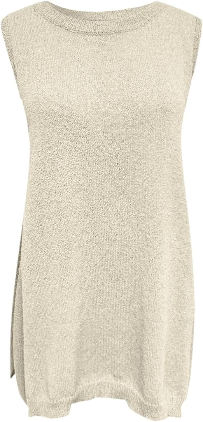 Womens Knit Pajamas Sets 2 Piece Outfits Casual Sleeveless Sweater Tank Top Shorts Loungewear Lounge Sets