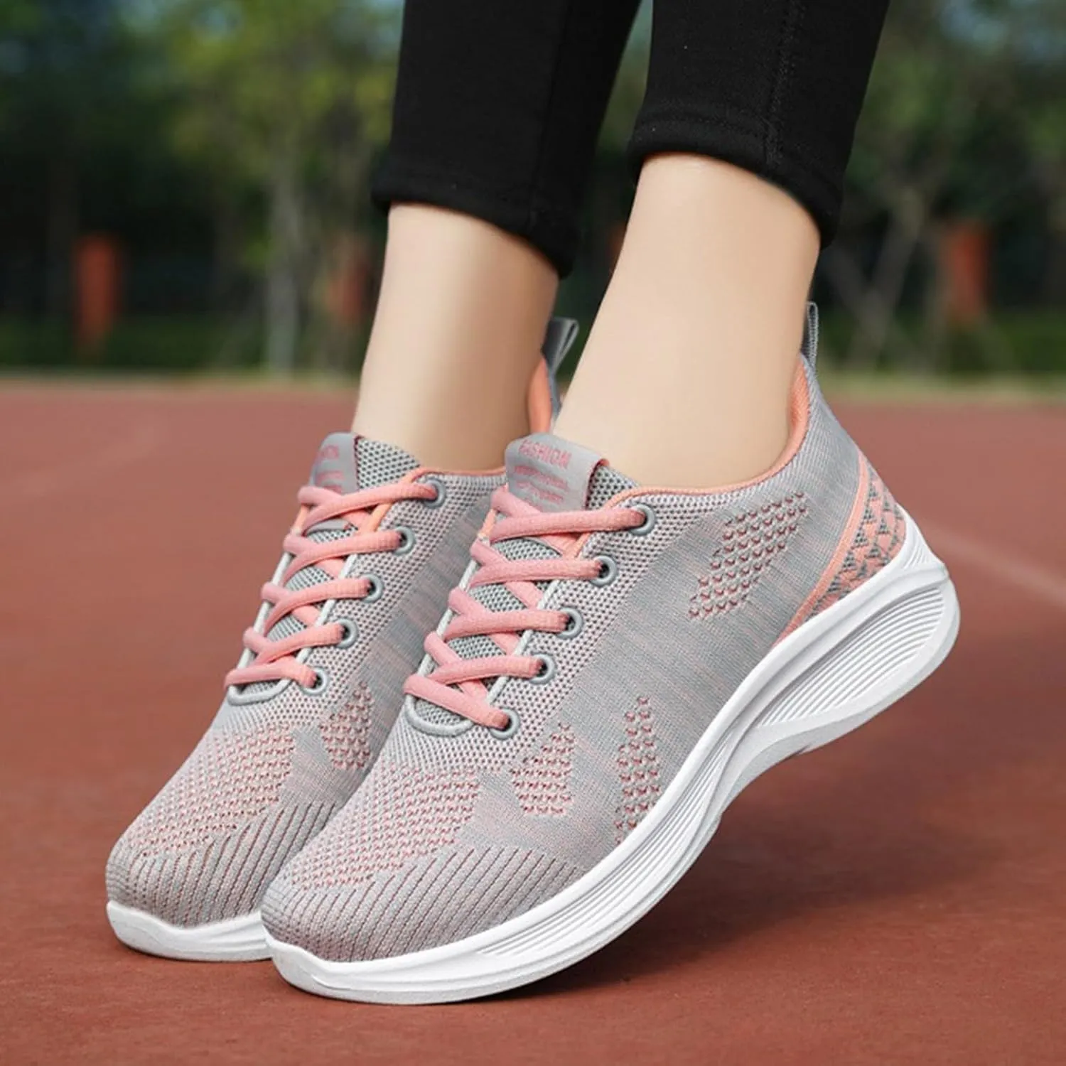 Womens Orthopedic Bowling Shoes Comfortable Universal Slide Soles Light-Weight Mesh Athletic Slip on Sneakers