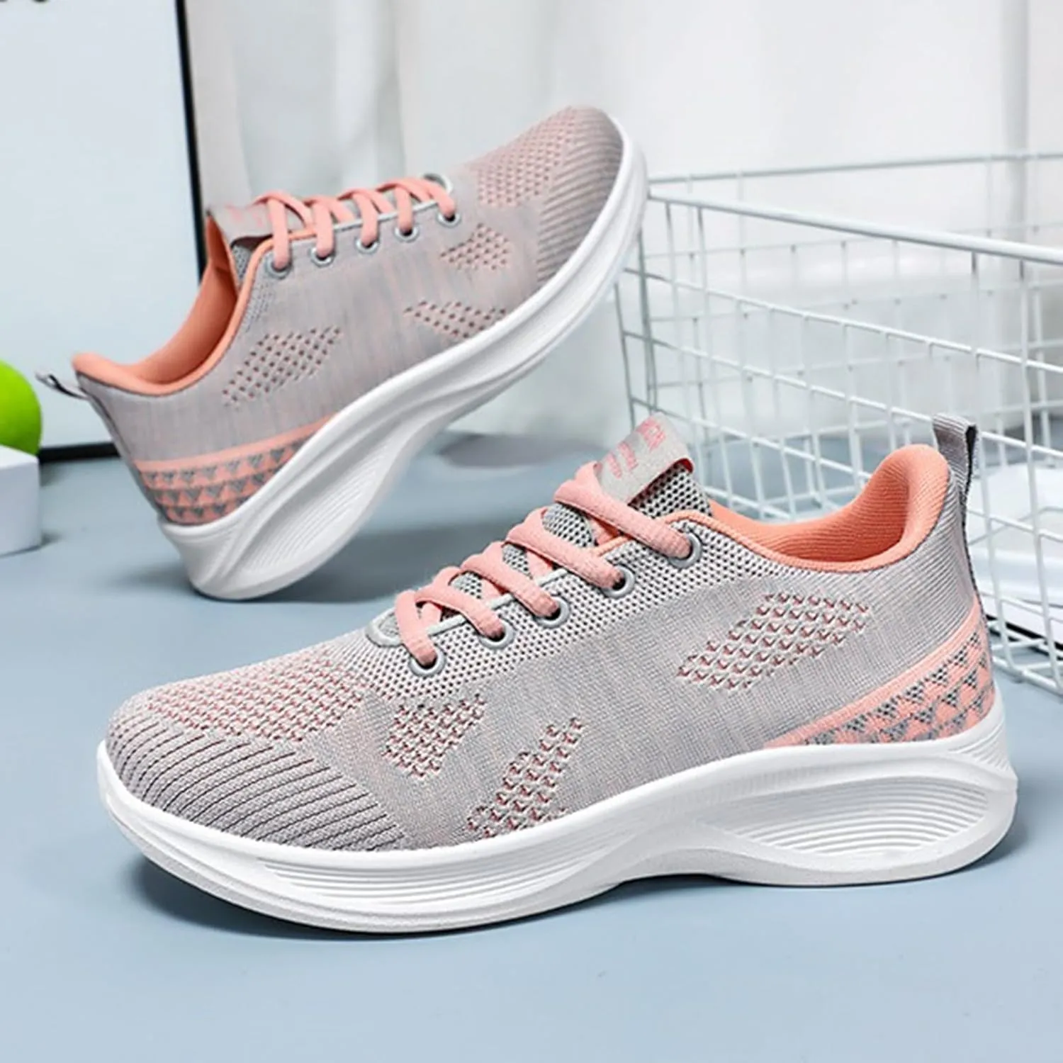 Womens Orthopedic Bowling Shoes Comfortable Universal Slide Soles Light-Weight Mesh Athletic Slip on Sneakers