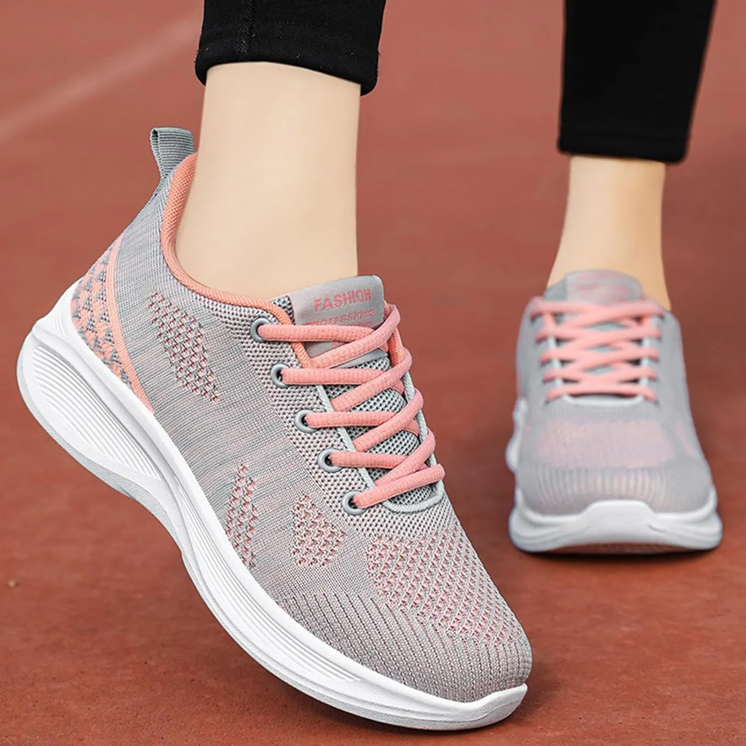 Womens Orthopedic Bowling Shoes Comfortable Universal Slide Soles Light-Weight Mesh Athletic Slip on Sneakers
