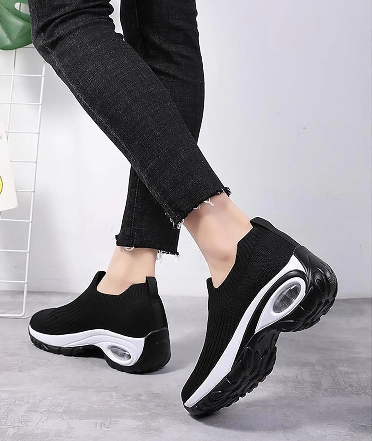 Women's Orthopedic Shoes Cloud Slide Shoes Plantar Fasciitis Shoes Air Cushioned Walking Shoes Road Walking Shoes Running Shoes Memory Foam Outdoor Casual Knit Shoes