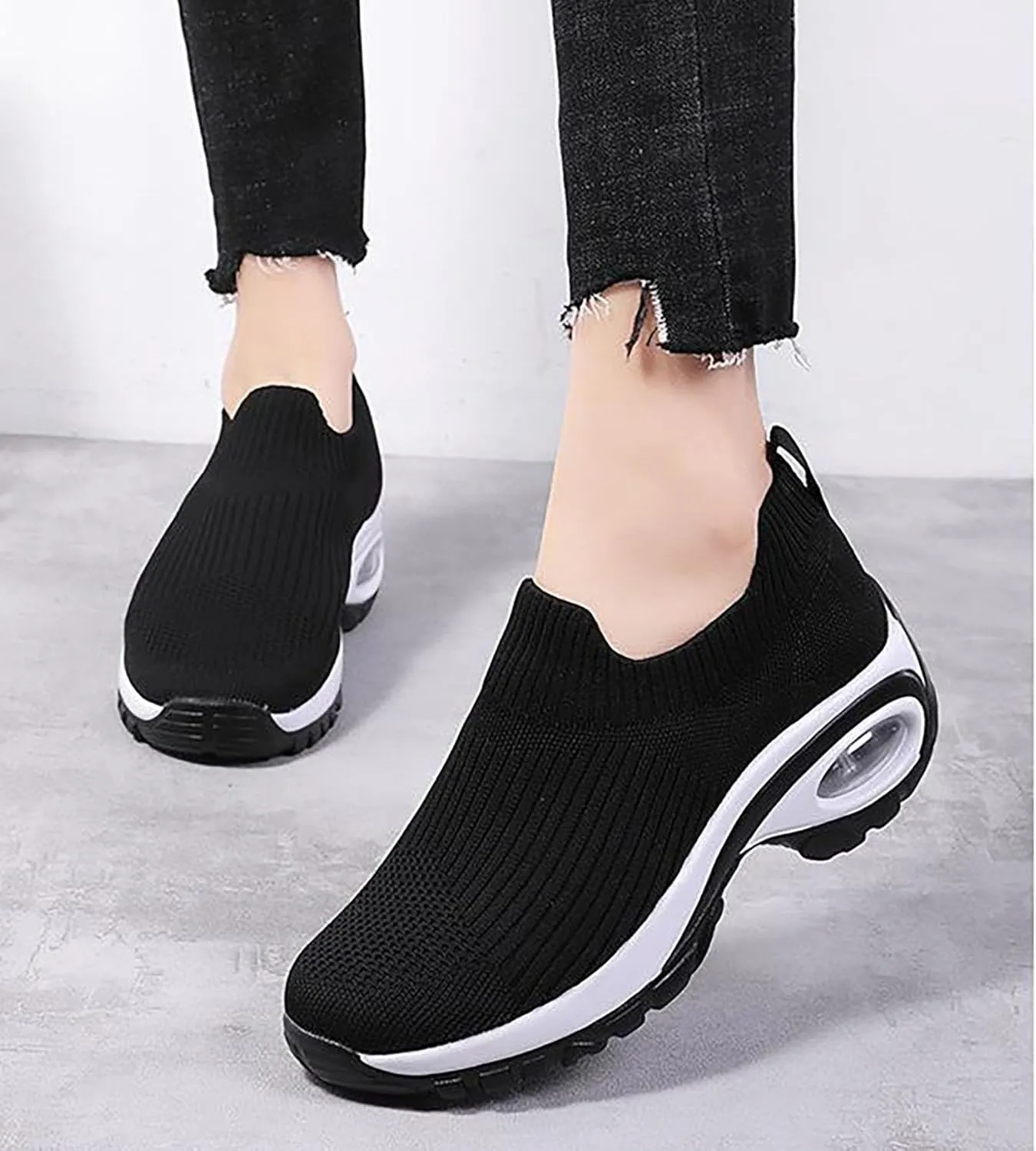 Women's Orthopedic Shoes Cloud Slide Shoes Plantar Fasciitis Shoes Air Cushioned Walking Shoes Road Walking Shoes Running Shoes Memory Foam Outdoor Casual Knit Shoes