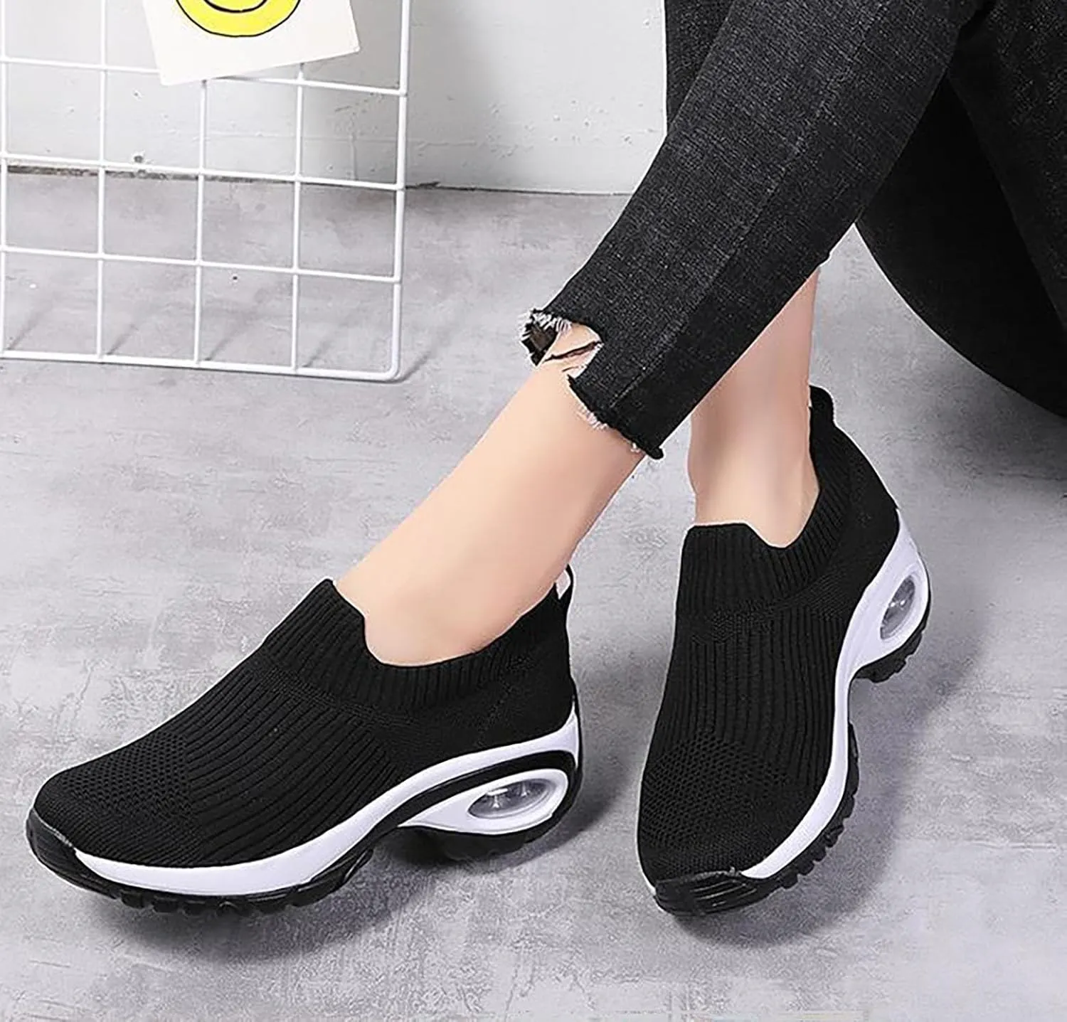 Women's Orthopedic Shoes Cloud Slide Shoes Plantar Fasciitis Shoes Air Cushioned Walking Shoes Road Walking Shoes Running Shoes Memory Foam Outdoor Casual Knit Shoes