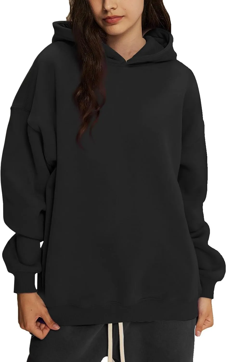 Womens Oversized Hoodies Pullover Comfy Fleece Lined Hooded Sweatshirts Drop Shoulder Winter Sweaters Y2k Hoodie