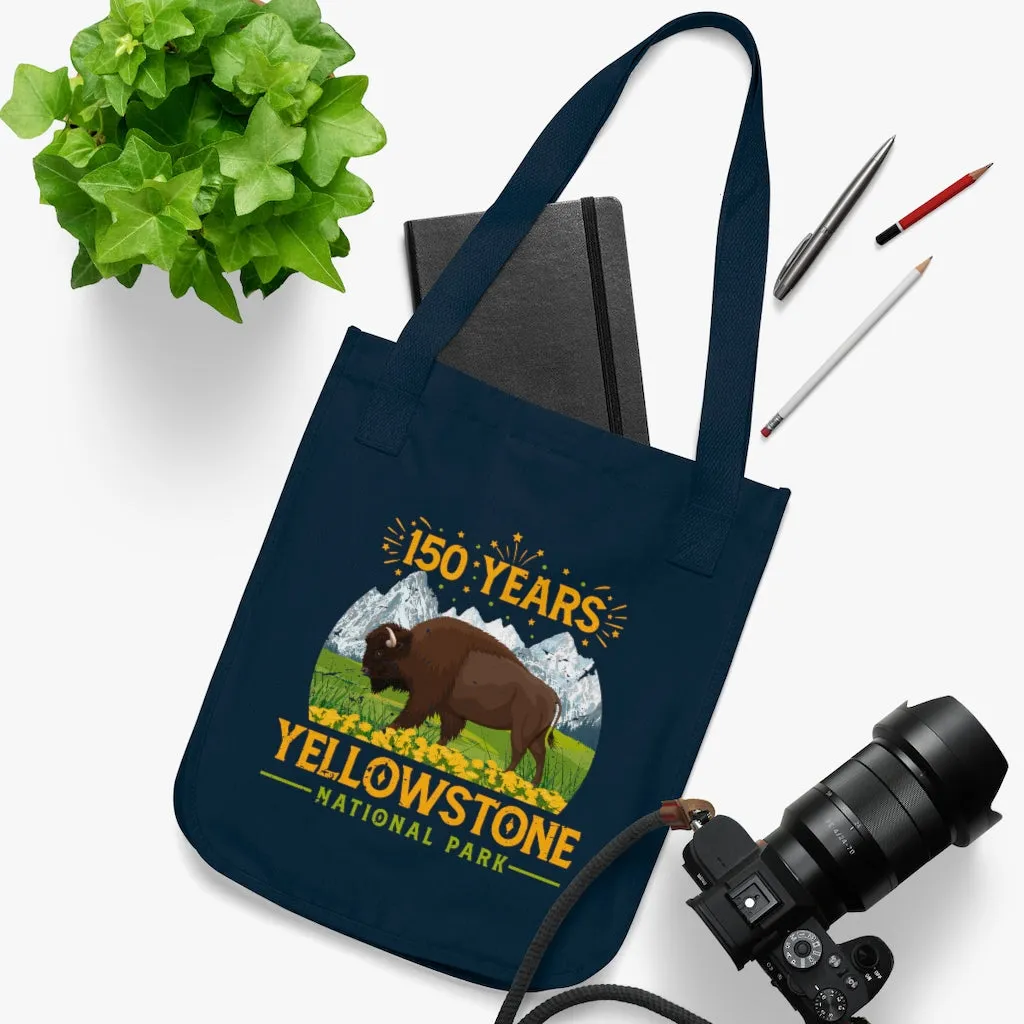 Yellowstone National Park Camping Tote Bag | Yellowstone 150th Anniversary Gift | Organic Canvas Tote Bag
