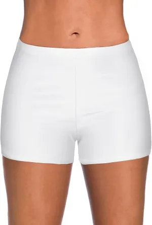 Yonique Womens Swim Shorts Solid Tankini Bottoms Swimsuit Bottoms(Available in Plus)