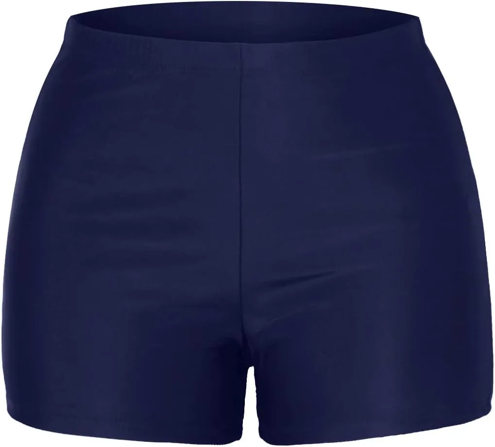 Yonique Womens Swim Shorts Solid Tankini Bottoms Swimsuit Bottoms(Available in Plus)