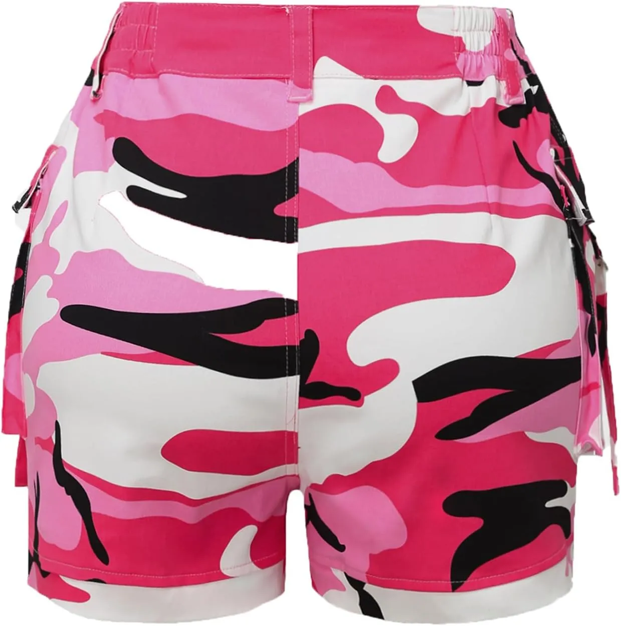 ZODLLS Women's Shorts Elastic Waist Cargo Shorts with Pockets
