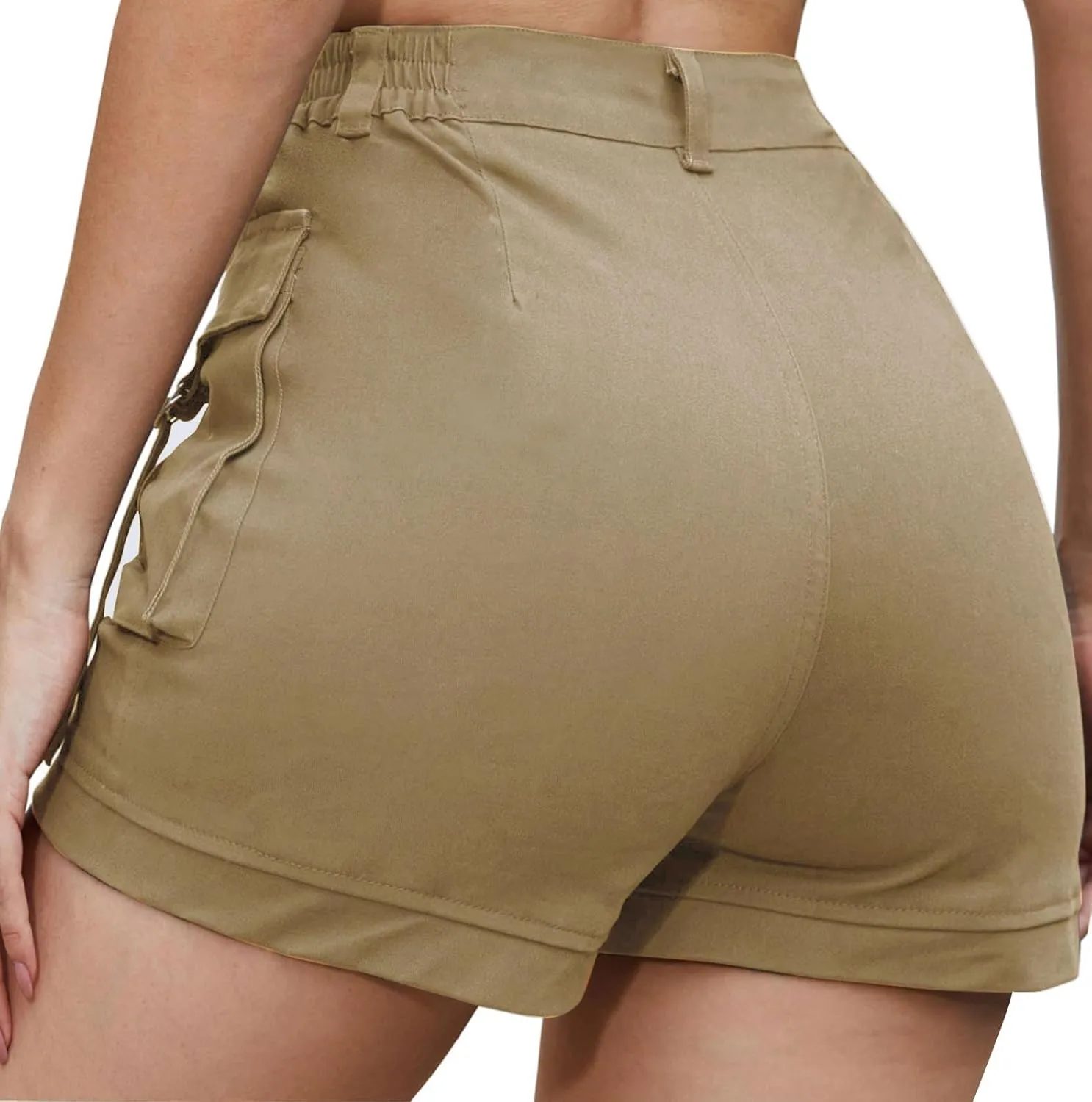 ZODLLS Women's Shorts Elastic Waist Cargo Shorts with Pockets