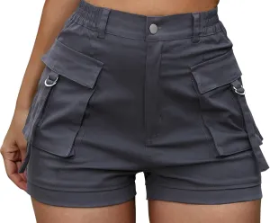 ZODLLS Women's Shorts Elastic Waist Cargo Shorts with Pockets