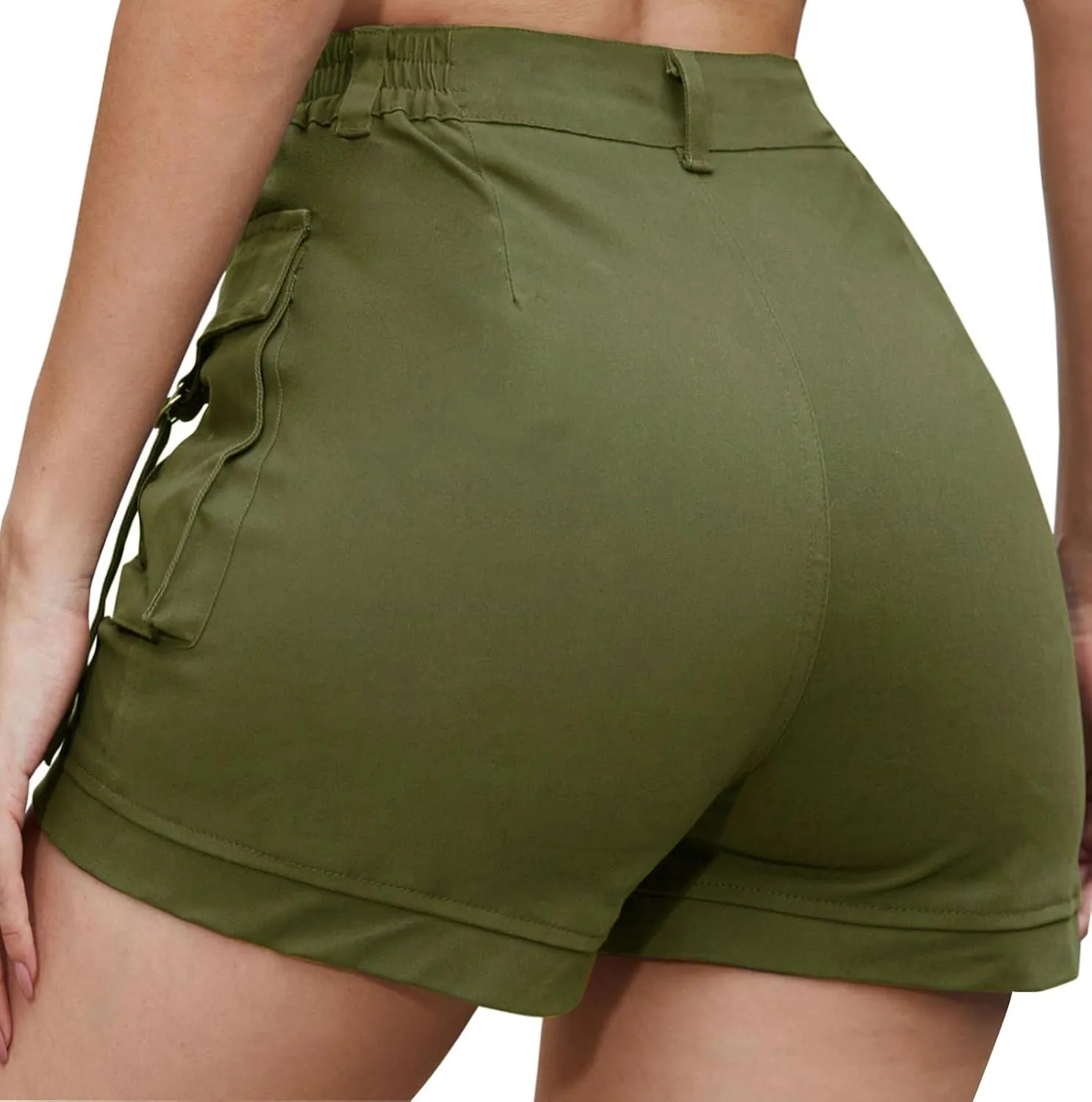 ZODLLS Women's Shorts Elastic Waist Cargo Shorts with Pockets