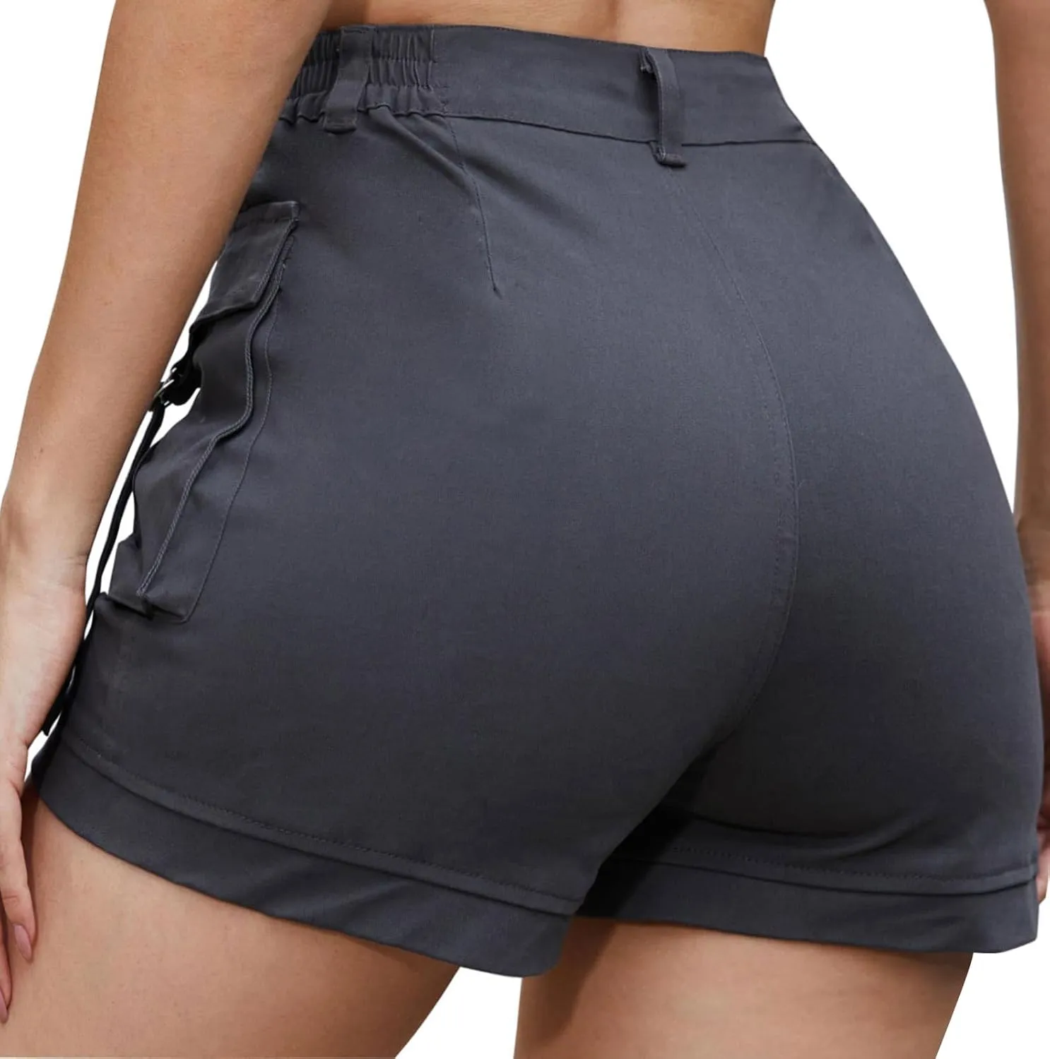ZODLLS Women's Shorts Elastic Waist Cargo Shorts with Pockets
