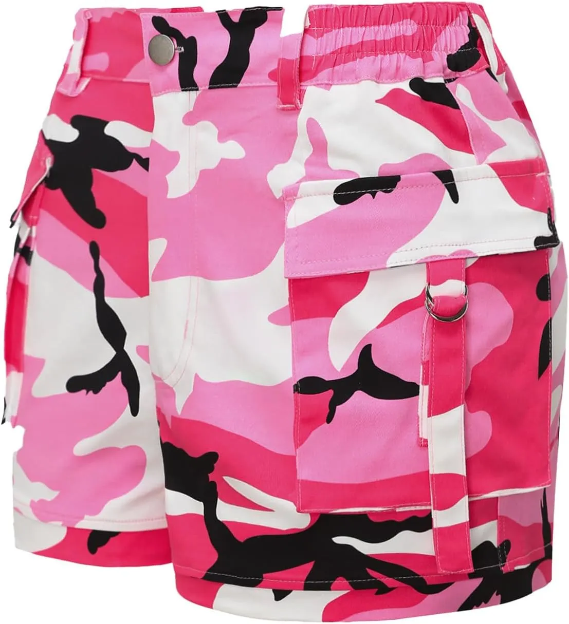 ZODLLS Women's Shorts Elastic Waist Cargo Shorts with Pockets