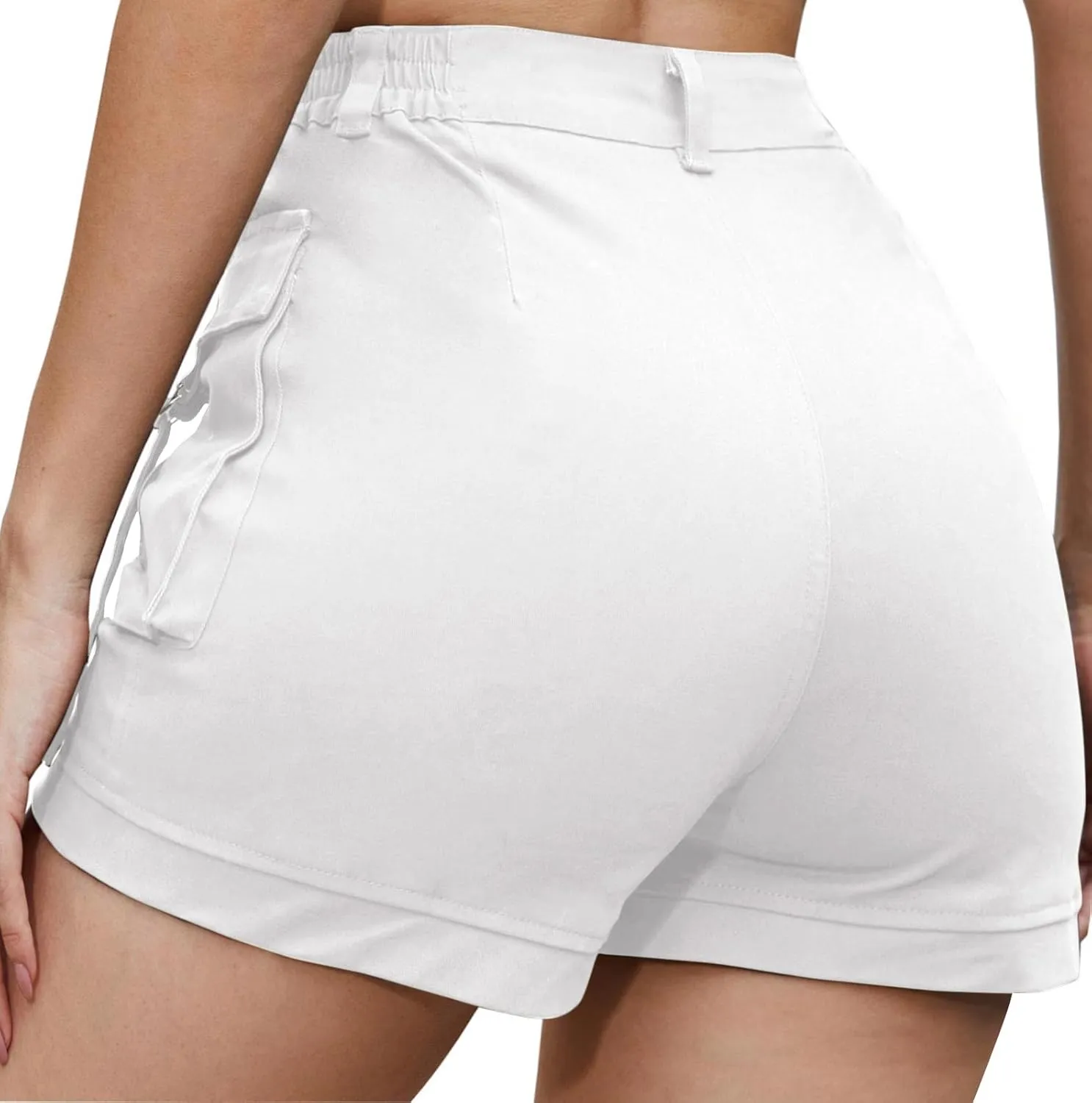 ZODLLS Women's Shorts Elastic Waist Cargo Shorts with Pockets