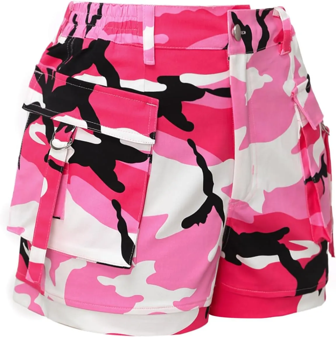 ZODLLS Women's Shorts Elastic Waist Cargo Shorts with Pockets