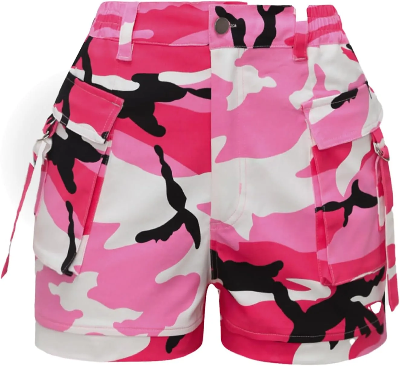 ZODLLS Women's Shorts Elastic Waist Cargo Shorts with Pockets